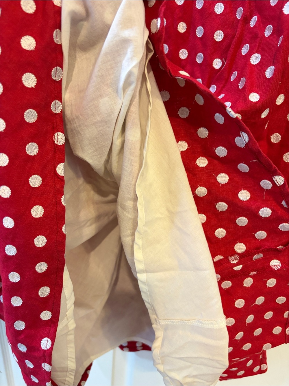 Muse Red and White Polka Dot Spaghetti Strap Dress - Picture 7 of 10